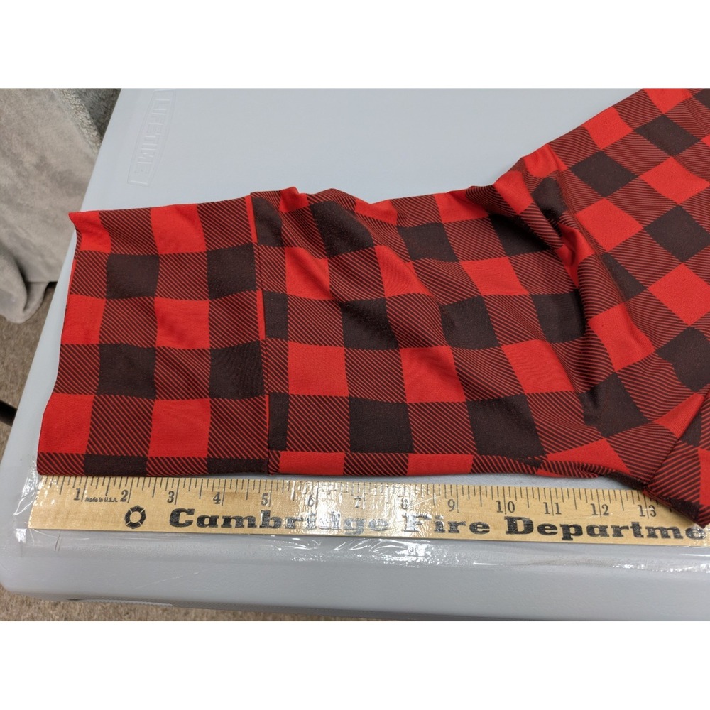 Red Buffalo Plaid Print Womens Maternity Medium Leggings Casual Comfy Stretch - Picture 5 of 7